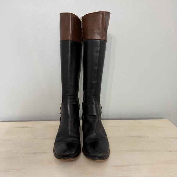 Michael Kors Black/Brown Fulton Harness Boots Size 9 - Picture 6 of 10